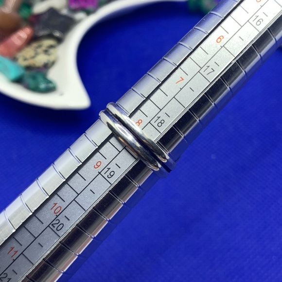 Sparkling Goldstone (Sandstone) Trio Ring! 925 Sterling Silver Plated, Size 8.25 - Picture 8 of 8